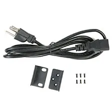 Included accessories: IEC power cord, rack ears, and mounting screws